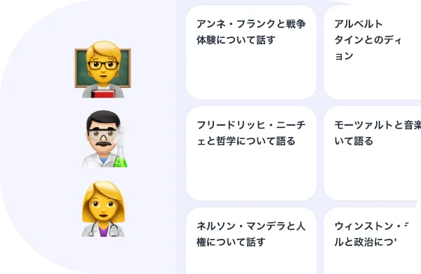 偉人との英会話レッスンのイメージ